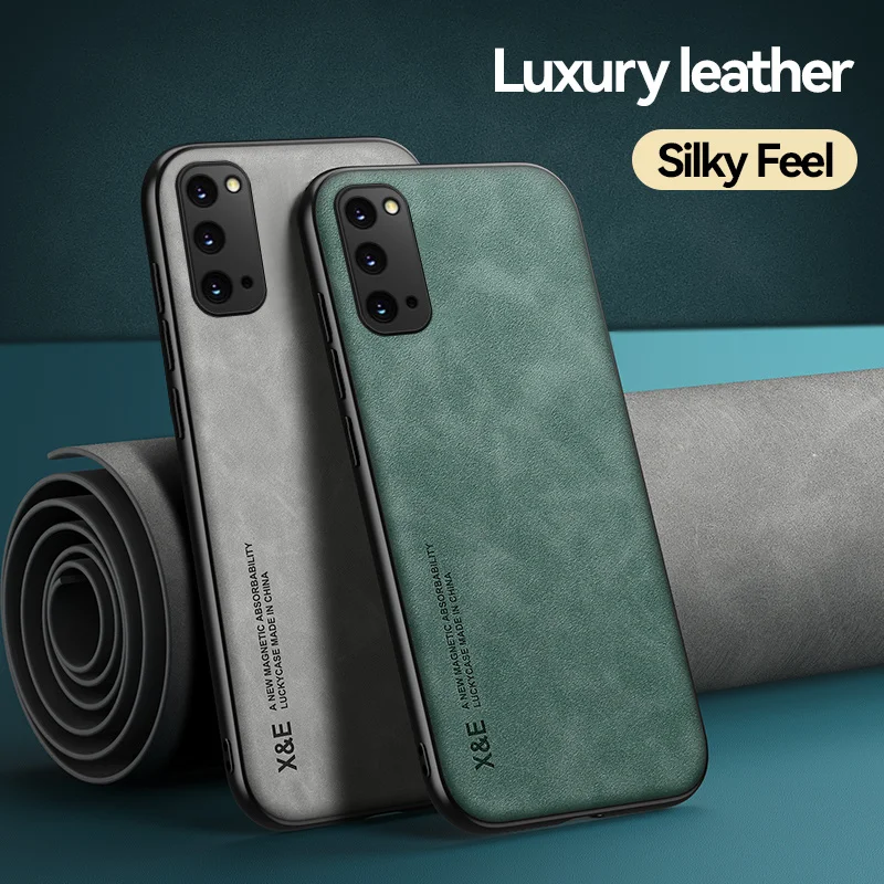 Magnetic Leather Phone Case with Silicone Shockproof Protection