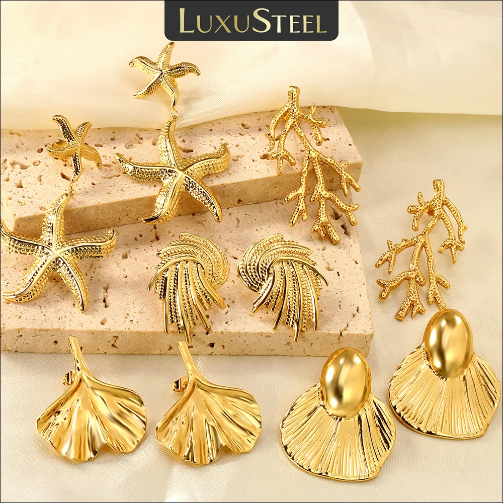 Starfish Tree of Life Drop Stud Earrings for Women