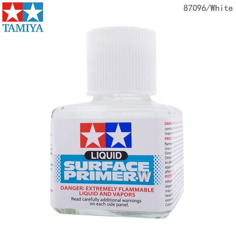 Tamiya 87075(Grey)/87096(White) Liquid Surface Primer 40ml for Gundam Model  Hobby Building Painting DIY