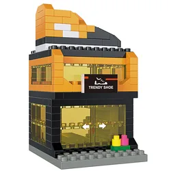 Mini City Street View Building Blocks - 3D Architecture Toy Set (Shoe store)