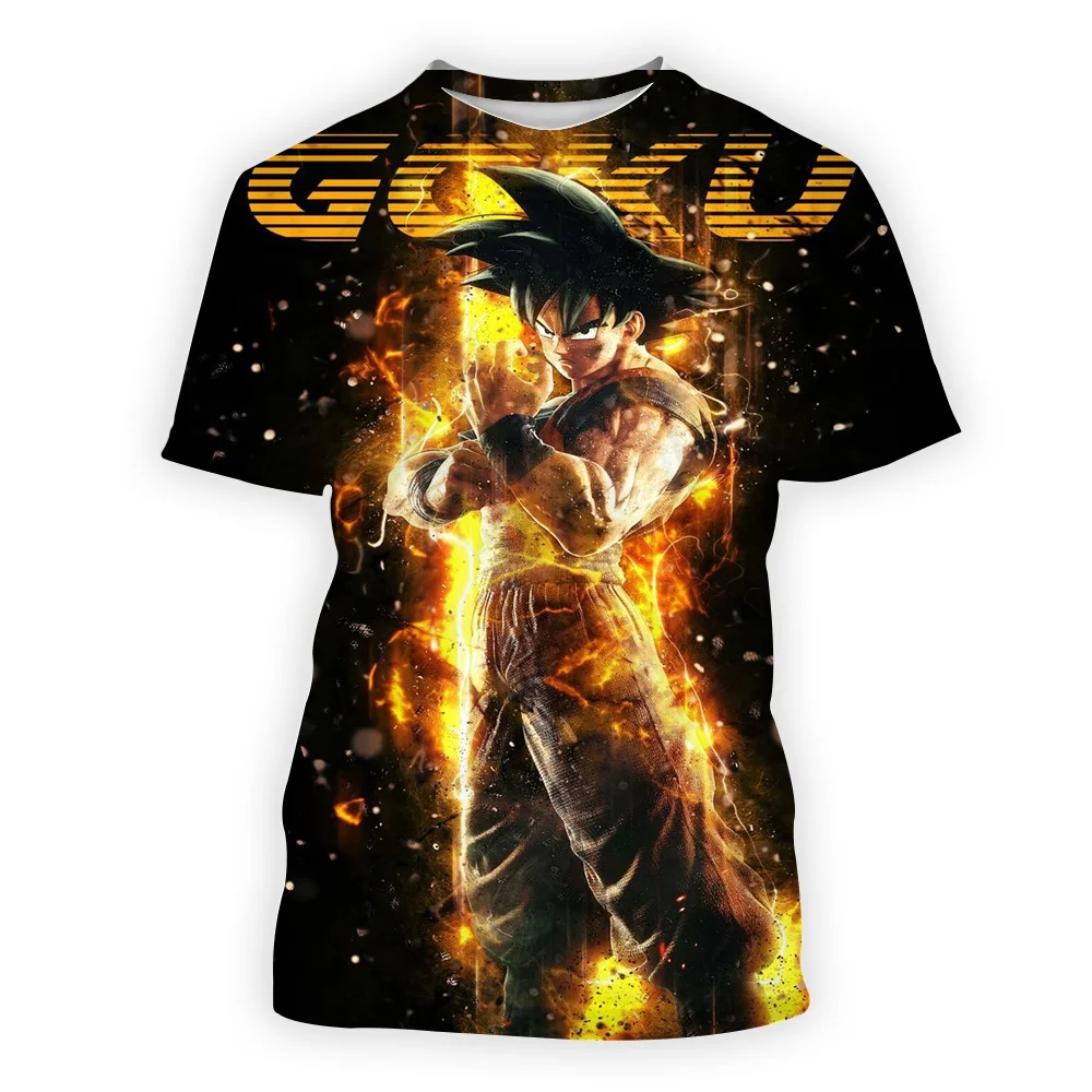 

2024 Men's T-shirts Style Cool Travel Parent-child Wear Fashion Party Dragon Ball Goku Vegeta Tops Summer Oversized