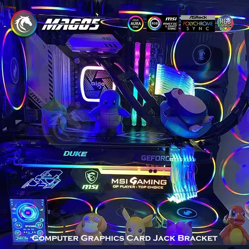 Suporte Gpu Suporte e Suporte para Placa Gráfica Faça Você Mesmo Decoração Gamer Case Asus Msi Aorus Rog 5v 3pin Argb Mod - Imagem 3