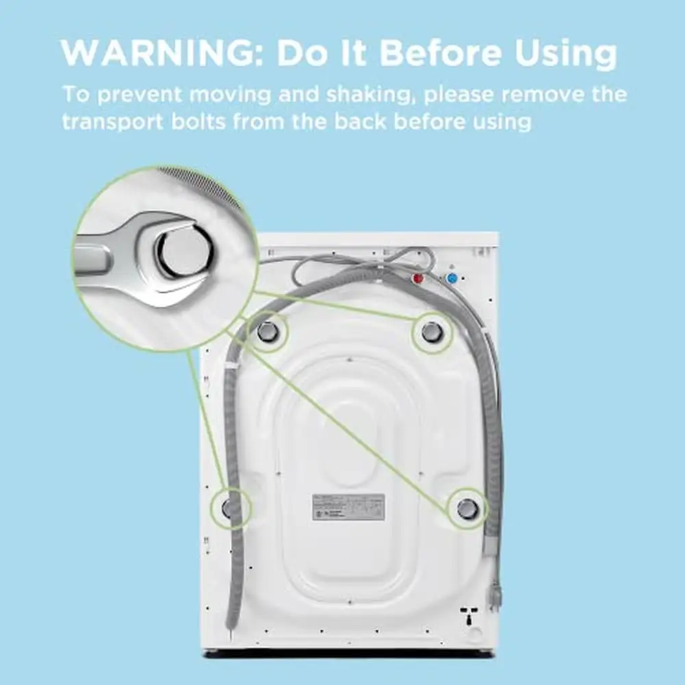 All-in-1 Ventless Washer Dryer Combo Steam Care Overnight Wash Front Load Energy Efficient 26/13 lbs Cap. 5