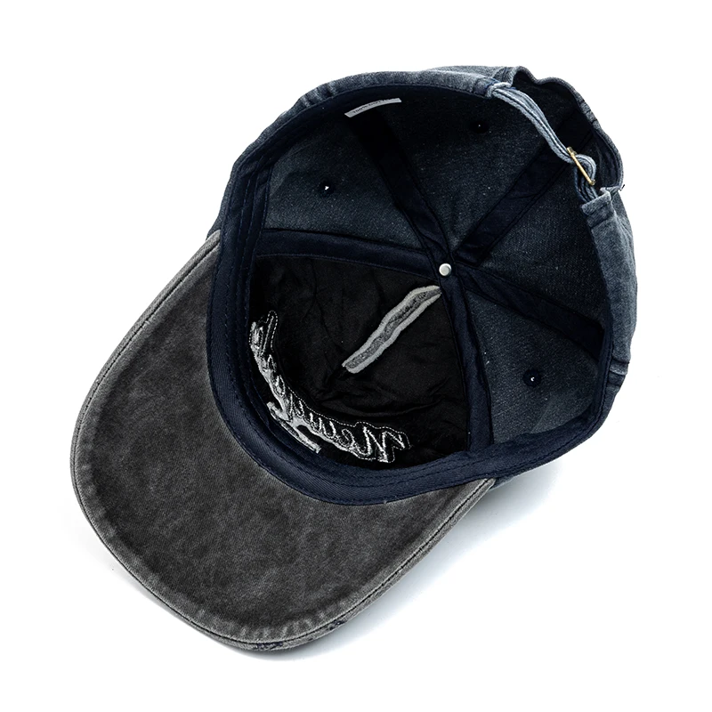 New Unisex Washed Cotton Cap Letter Embroidery Vintage Baseball Cap Men Women Adjustable Casual Outdoor Streetwear Hat