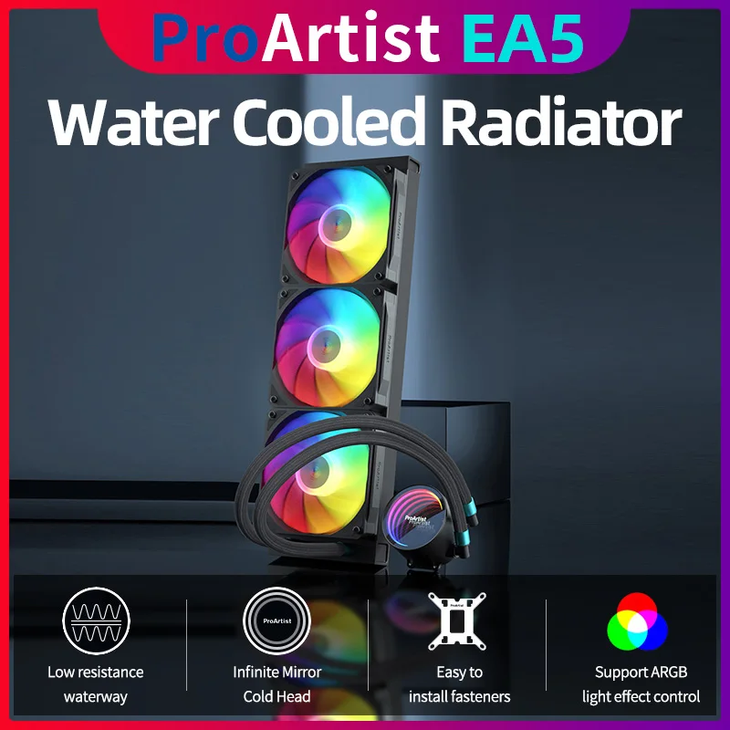 ProArtist EA5 Liquid CPU Cooler ARGB 360 Water Cooling Heatsink 120mm