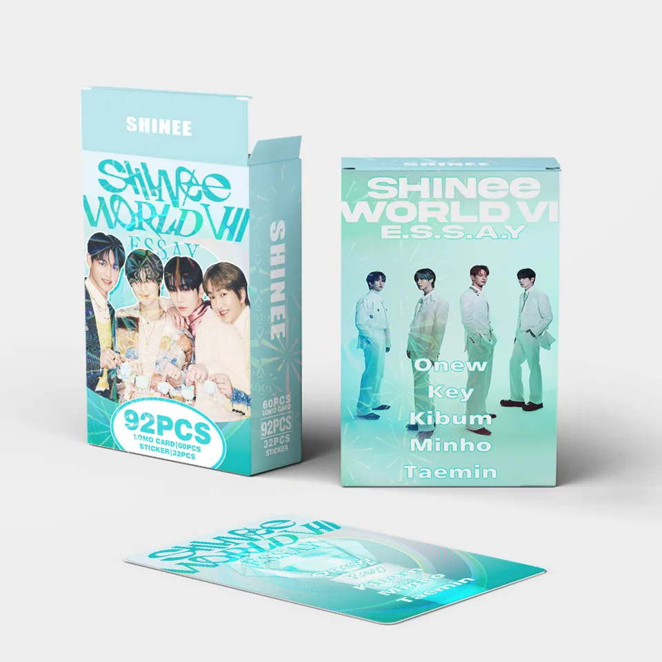 92Pcs/Set KPOP SHINee World Tour VII Boxed Cards Stickers