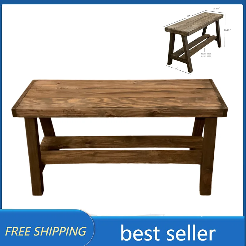 

Home/Storage/Organization/Storage Furniture Pine Wood Entryway Bench with Shelf, Dark Brown Finish