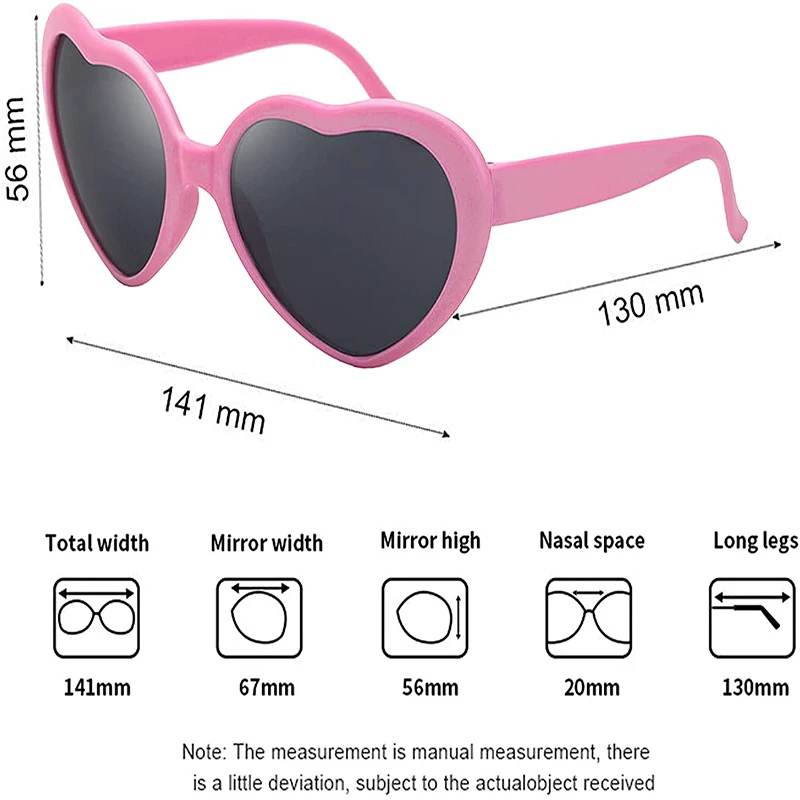 Women Fashion Sunglasses Heart Shaped Effects Glasses Watch The Lights Change To Heart Shape At Night Diffraction Glasses Female Sunglasses