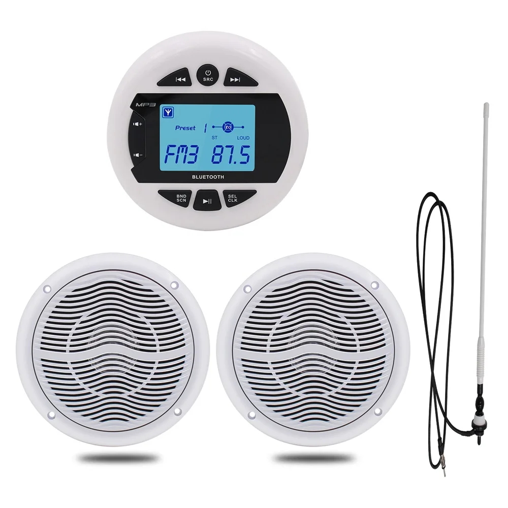 HerdioWaterproofMarineBluetoothRadioPlayerAudioand65Marine