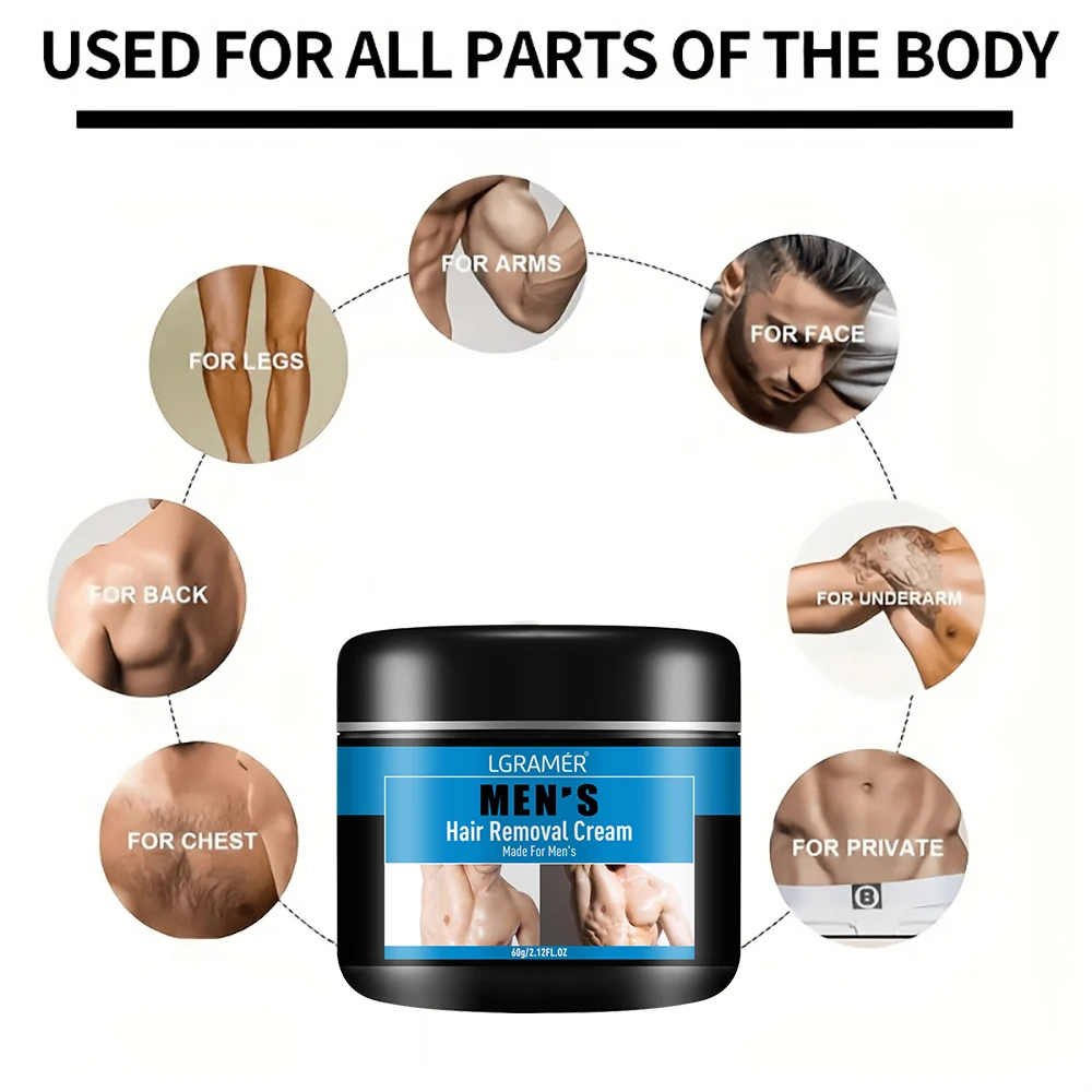 Men'S Painless Hair Removal Cream Mild Non Irritating Hair Removal Cream Body Arm Armpit Leg Gentle Refreshing Hair Removal 6