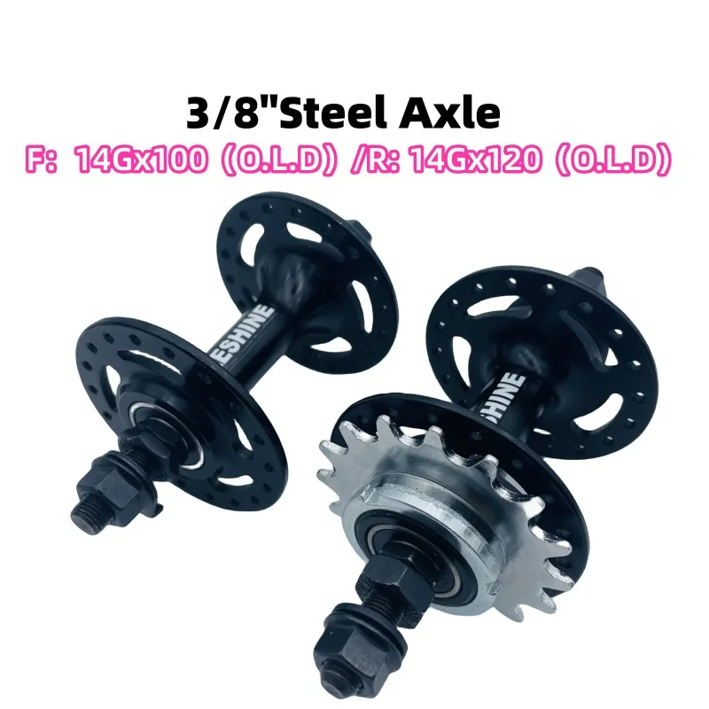 Moyeu De Vélo Noir 3/8x26T Avec Écrou D'Axe - Compatible Roue Libre Avant Vintage Type Schwinn Krate