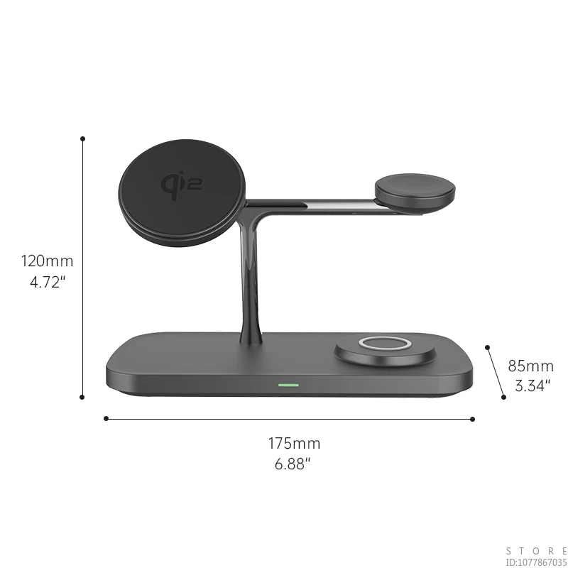 3 in 1 Magnetic Charging Station Wireless Charger for IPhone 15 14 13 12 Pro Max Airpods 3 2 1 Iwatch 7 8 9 SE