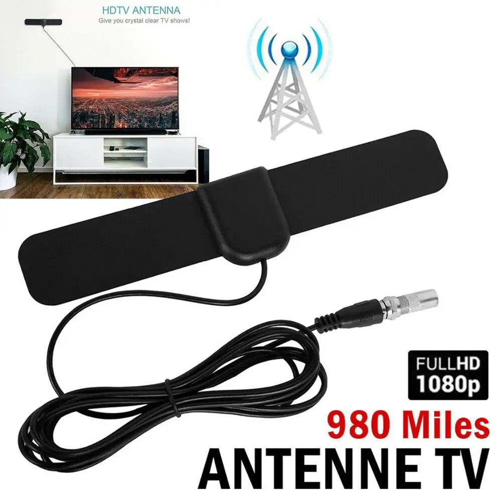 Antena de TV Digital Interior 1080p Full HD con Amplificador de Señal