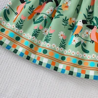 Robe d'été pour filles, petite robe imprimée plante à manches volantées 5