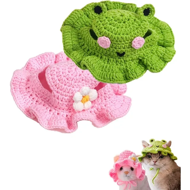 Cartoon Design Knit Cute Dog Hat Soft Cat Hat Rabbit Hat Halloween Christmas Party Costume Head Wear Puppy Kitten Accessories 2