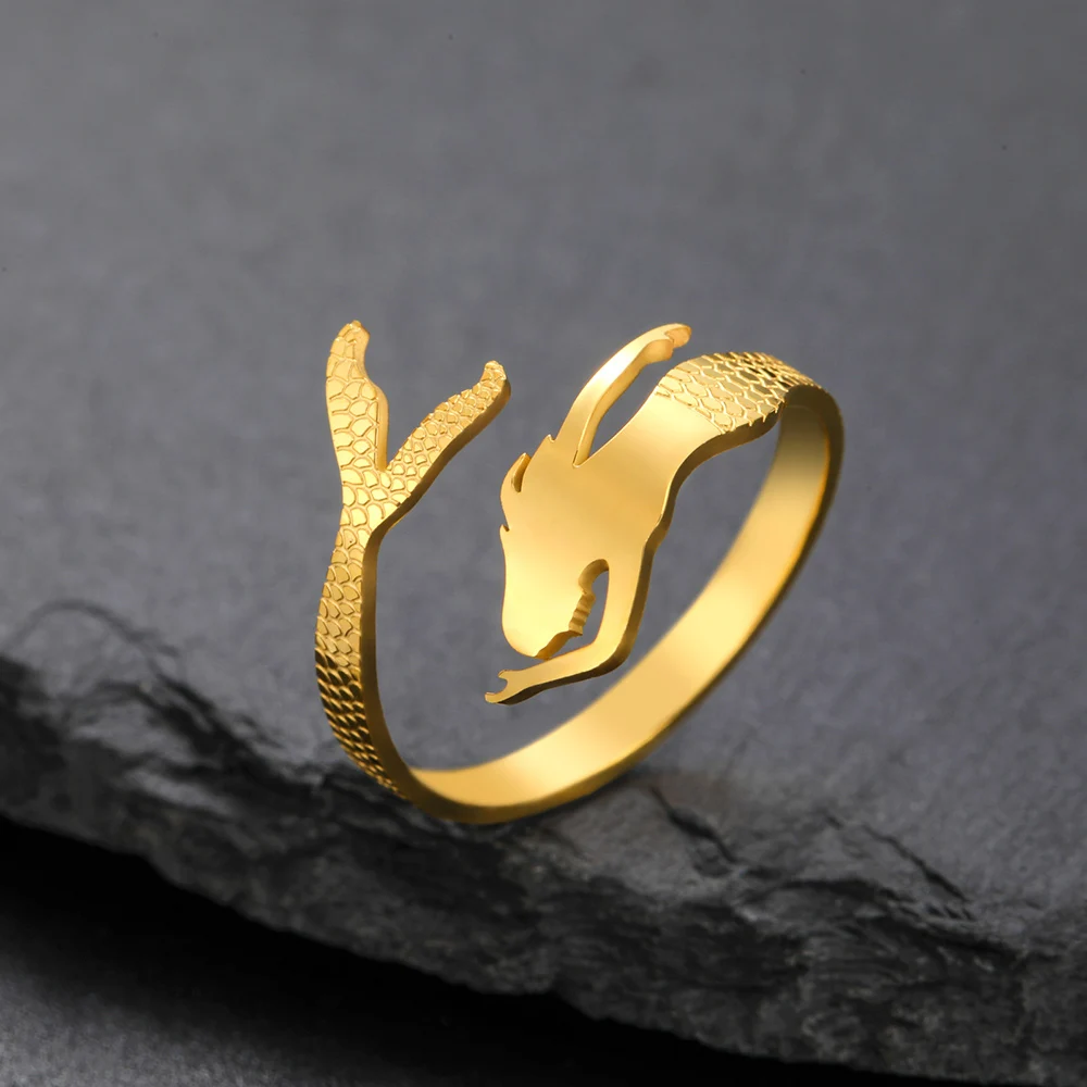 Dawapara Meerjungfrau verstellbarer Ring minimalistischer Ozeanliebhaber Märchen Geschenk Edelstahl Ehering Fingerring – Detail 16
