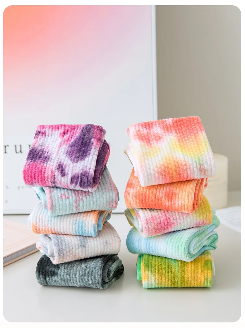 Yoga Socks Women Cotton Tie-dyed Silicone Non-slip Pilates Grip Crew Sock 25 S5a15c7a8a75040cdb4a0389848e4f8f1r