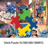 Disney Stitch Puzzle 35/300/500/1000 Pieces Game Jigsaw Puzzle Educational Decompressed Toys Gifts 1