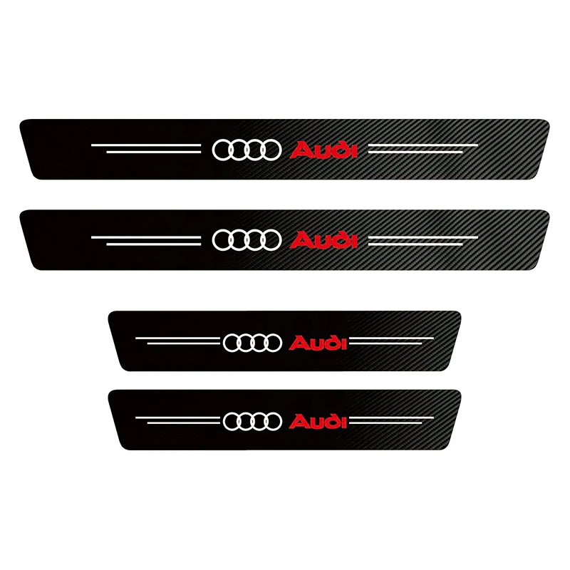 thumbnail image 1 of 1/4/5 piezas de pegatinas decorativas de fibra de carbono para umbral de puerta de coche para Audi A1 A2 A3 A4 A5 A6 A7 A8 Q1 Q2 Q3 Q4 Q5 Q6 Q7 Q8 TT S5 B8, 1 of 5