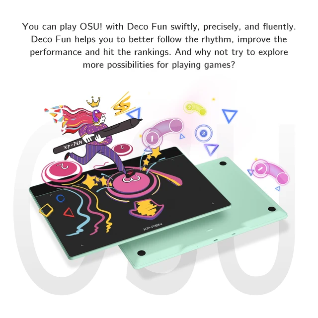 XPPen Deco Fun Graphics Tablet 3 Sizes 8192 Levels Digital Drawing Tablet 60 Degree Tilt for OSU Game Signature Online Study 6