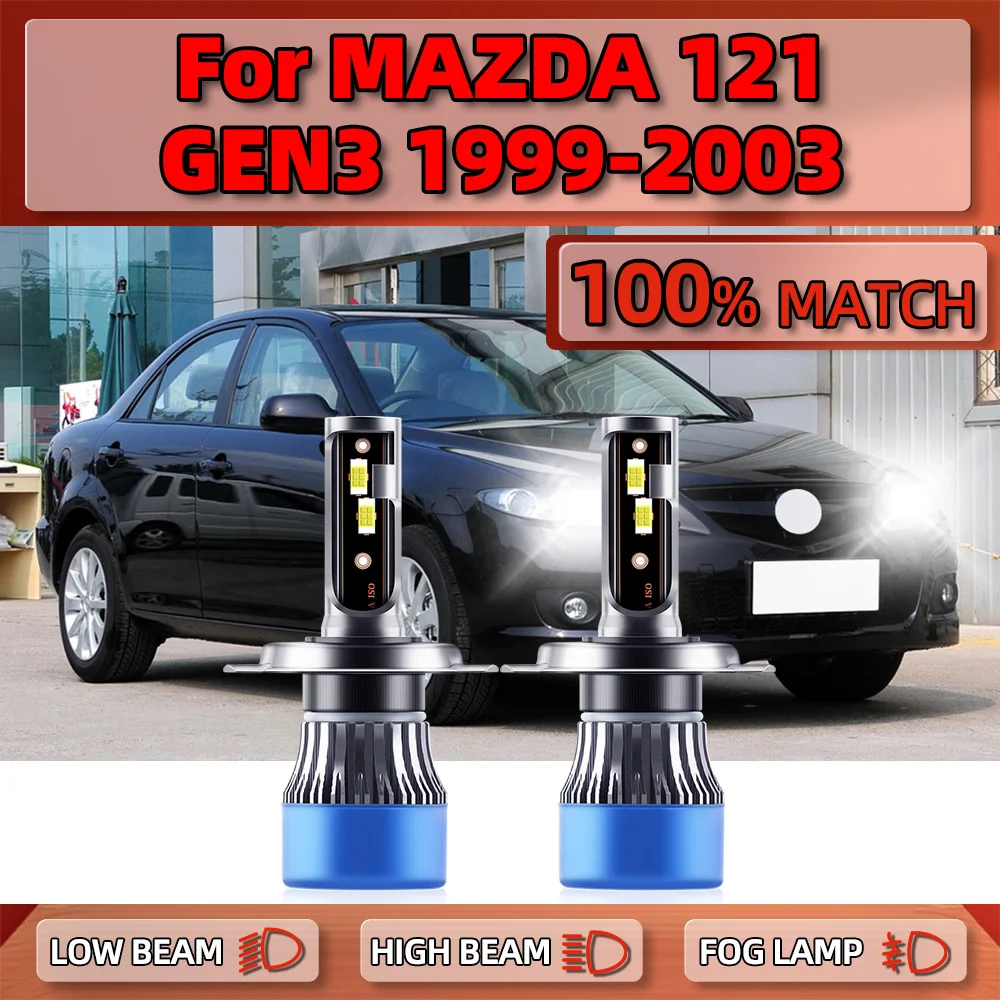 

120W 20000LM Canbus Car LED Headlight Bulbs 6000K White Turbo Auto Lamps 12V For MAZDA 121 GEN3 1999 2000 2001 2002 2003