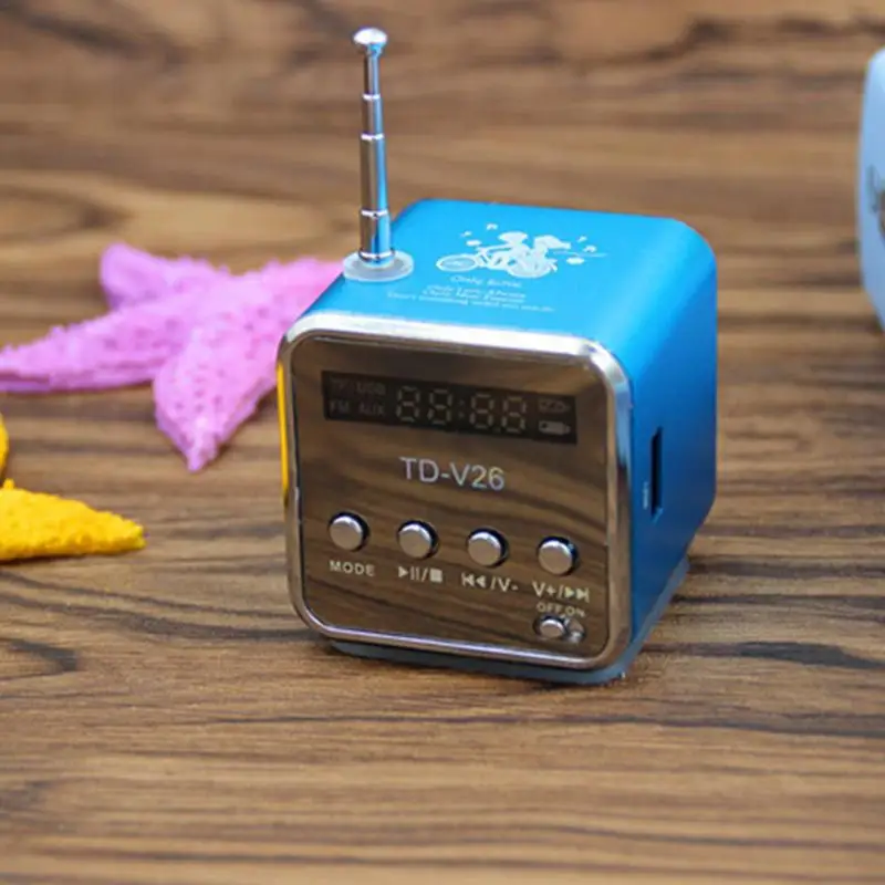 NewPortableTDV26DigitalFMRadioSpeakerMiniFMRadioReceiverLCD