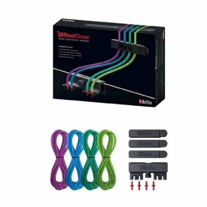 Red Sea Aquarium Dosing pump Accessories 4-color tubing Kit (Red/Yellow) & (Blue/Green) Tube Organizer Clip 4 Tube Holder
