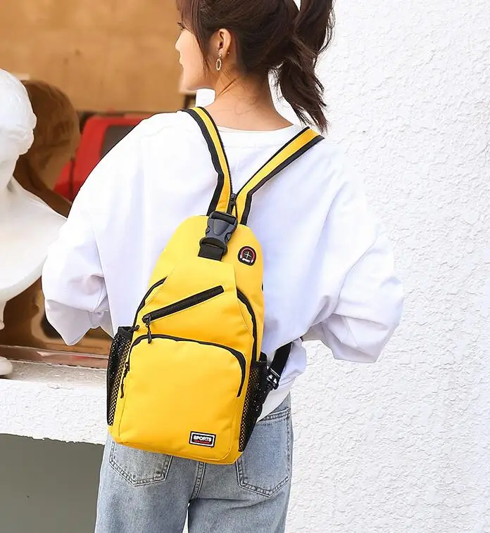 Women Small Backpack Casual Girls Chest Bag with Earphone Hole Travel Backpack Multi-Functional Rucksacks sport shoulder bag