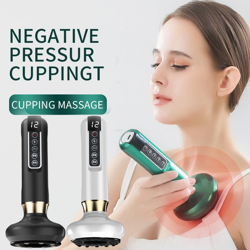 

Electric Cupping Massager Vacuum Suction Cup GuaSha Anti Cellulite Beauty Health Scraping Infrared Heat Slimming Massage Therapy