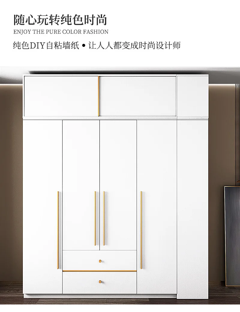Filmes Branco DIY Decorativo Cozinha Gabinete Impermeável Wall Sticker