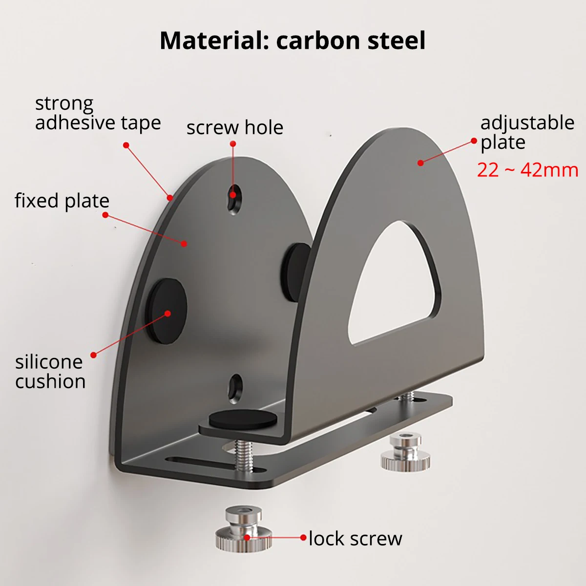 Support Universel Mural/Sous Table - Acier Inox 2mm, Charge 10kg - Pour Projecteur, Mini PC, Routeur, Boîtier TV