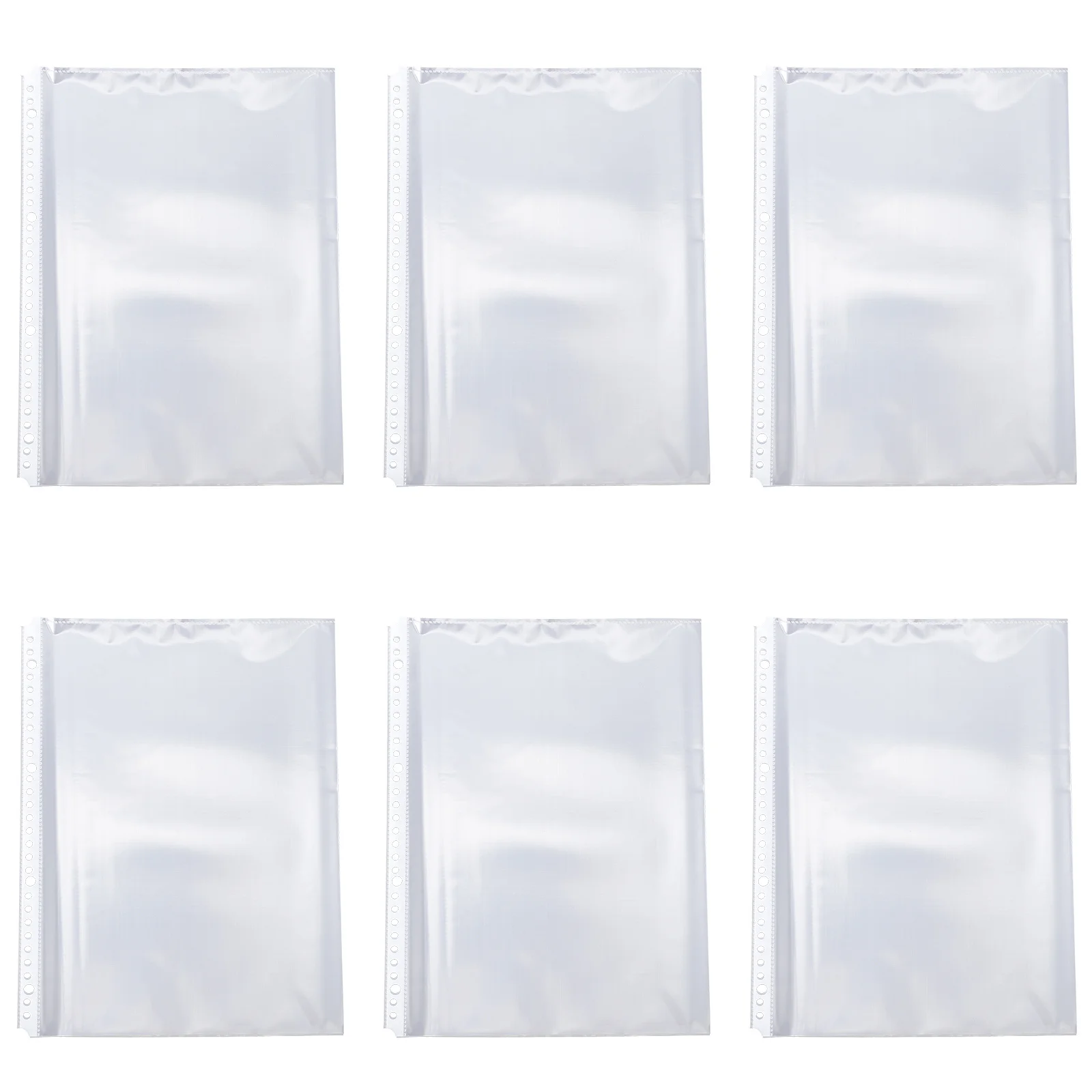 100pcs Folder Inner Page Bag Clear A4 30 Holes Sheet Protector For Binder Document Filing Bags Transparent Plastic Pouch Loose