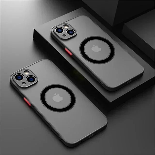 Sleek Hard Matte Magnetic Phone Case with Wireless Charging Compatibility