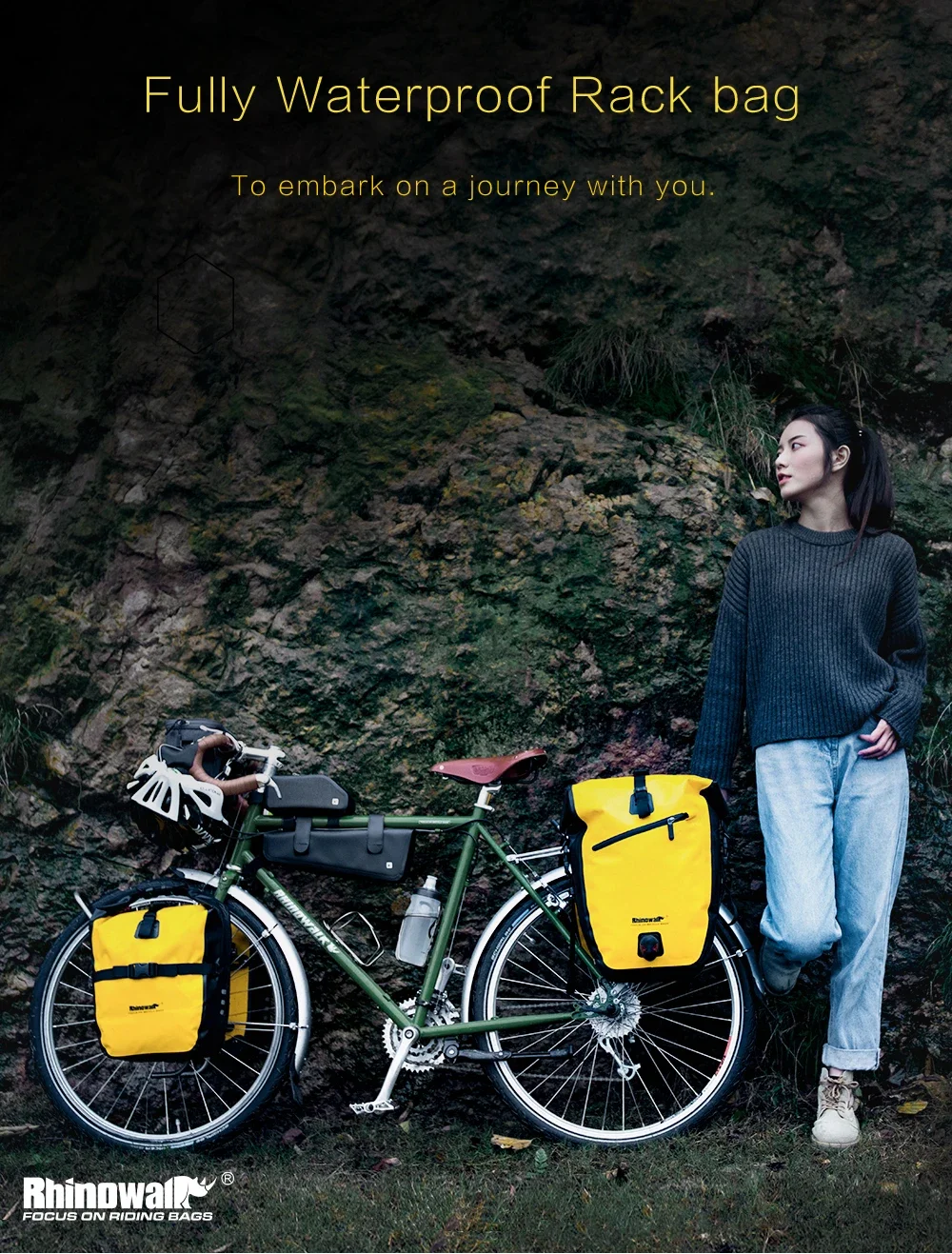 Description Picture 4 of itemRhinowalk Bike Pannier Bag Bike 20L Waterproof Bicycle Back Rack Bag Cycling Storage Trunk Pack Fit MTB&Road Bike 1PC Sale