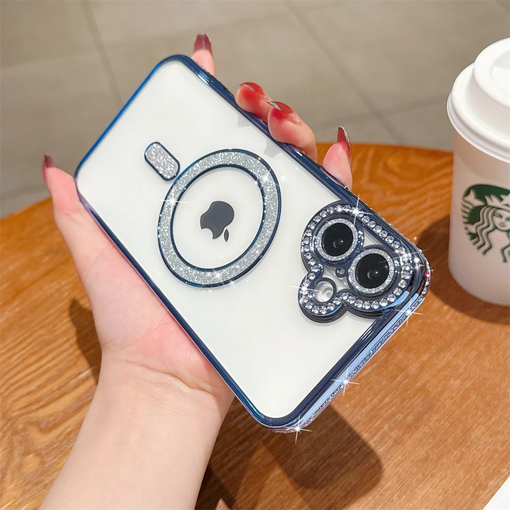 Sparkling Rhinestone Crystal Clear Bling Magnetic Case Cover