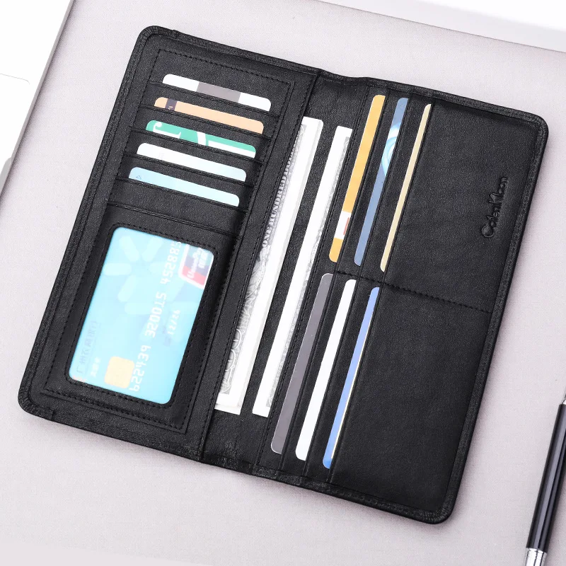 2022 Mens Wallet Business Card Credit Card Holder Purse Real Cowhide Casual  High capacity Card Black Classic Wallet Bifolds