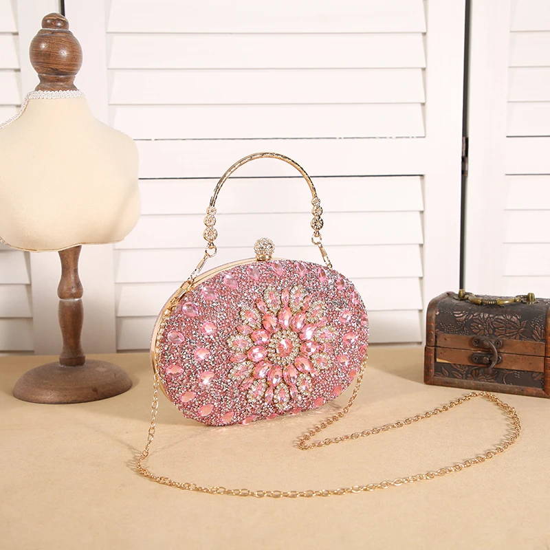 Cross-border sunflower dinner bag Fashion banquet clutch bag Dress evening Diamond set European and American women handbags beach clutch bag