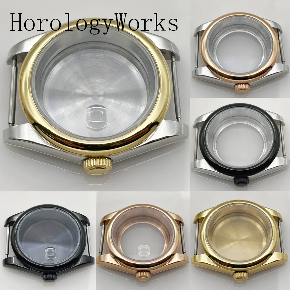 Silver and Rose Gold Sapphire Glass Watch Case - Premium Crafted Design