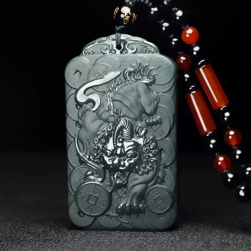 

Xinjiang Hetian Jade Jade Jade Lucky Jade Pendant Men's and Women's Jade Wealth Source Guangjin Jade Pendant