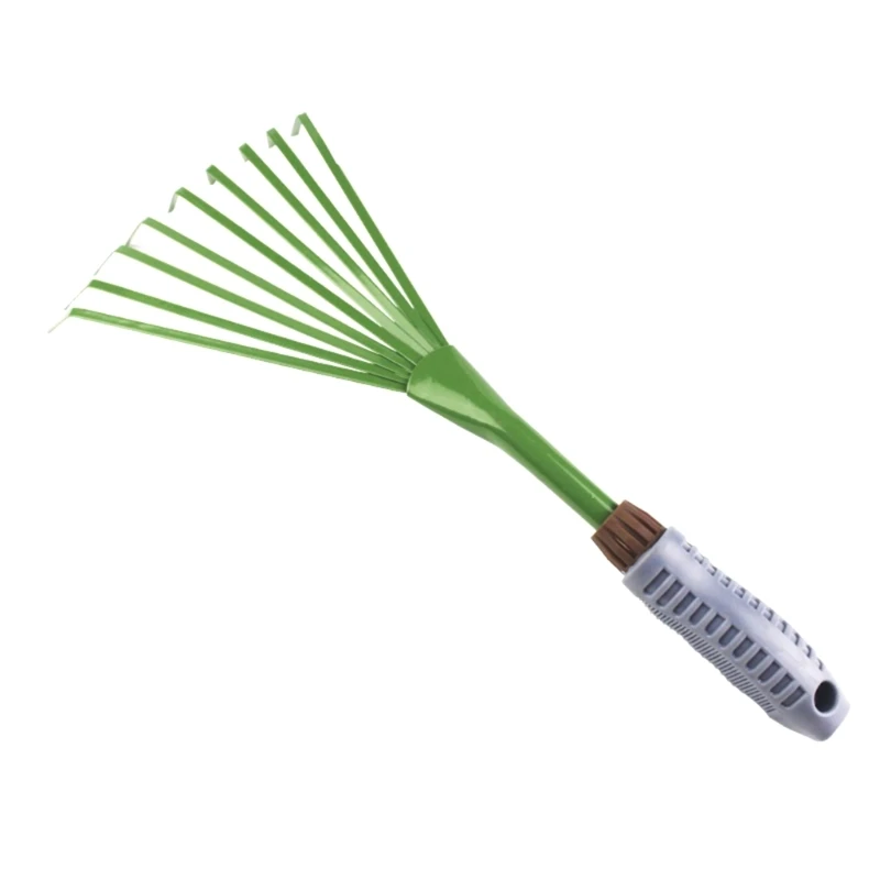 Heavy Duty Garden Rake Grass Rake Durable Iron Potting Nine Tooth for Gardeners and Landscapers Reliable Tool
