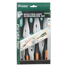 

Pro'sKit SD-2301 Two-color Pro-Soft Screwdriver Set ABS Handle Magnetic Hardness Durable Screwdrivers Set(Ten/One Word 6 Sets)