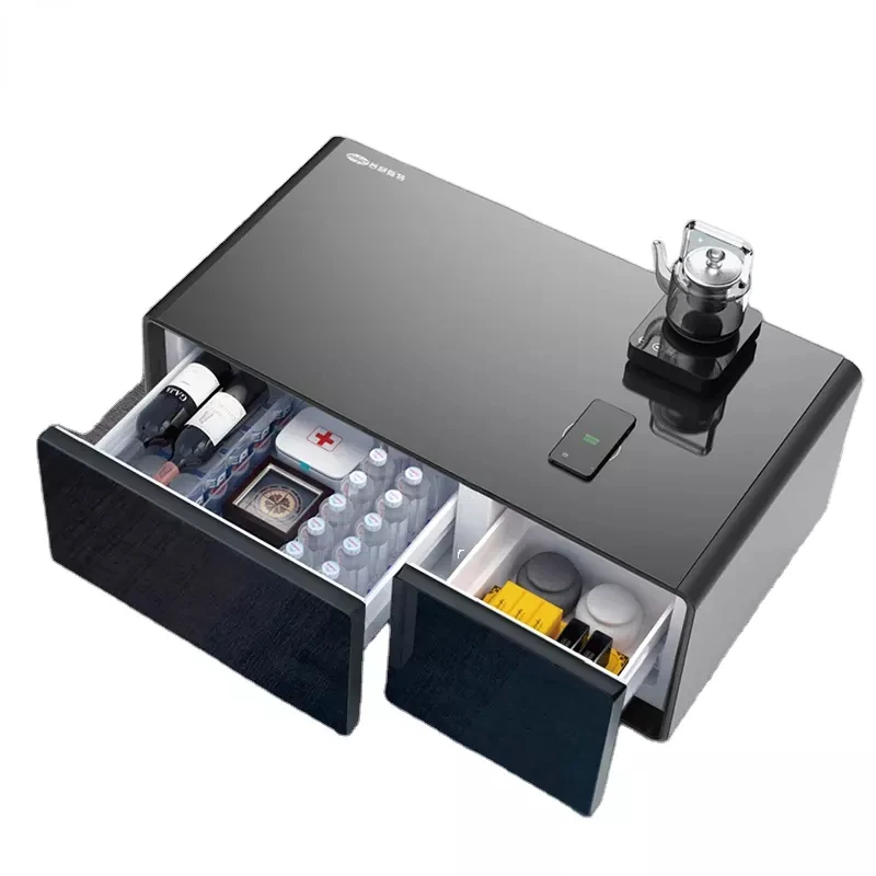

Modern new smart refrigerator coffee table with storage cabinet