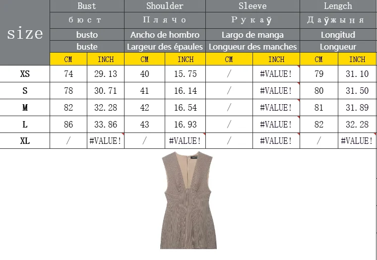 Damen Casual Gestreiftes Ärmelloses Minikleid Tailliertes V-Ausschnitt-Kleid Neue Damen Frühling-Sommer-Kleider – Detail 1