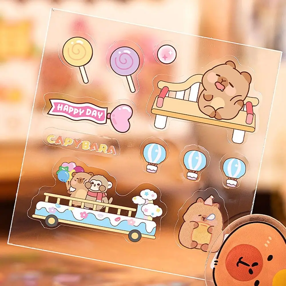 100 Sheets Trendy Non-Repeating Capybara Animal Stickers Waterproof 2024 Kids Sticker Cartoon Cute Suitcase Decal Children