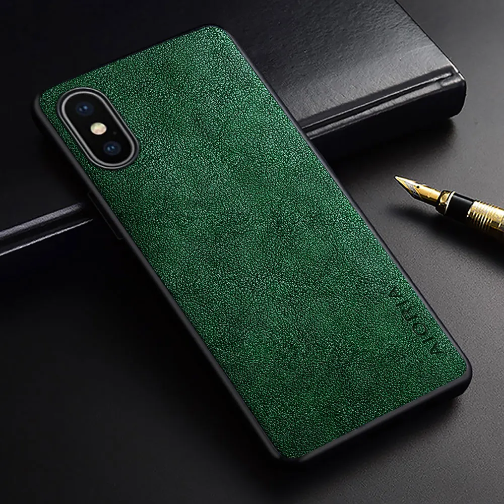 Luxury Vintage Leather Skin Case with Soft Silicone Cover