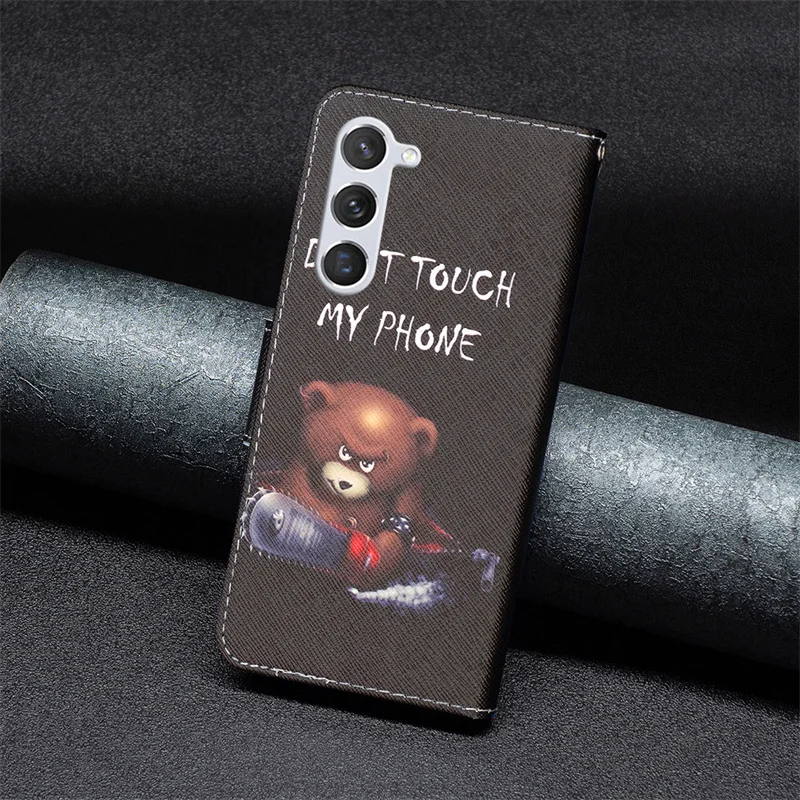 Artistic Pattern Leather Flip Phone Case - Elegant and Durable Cover