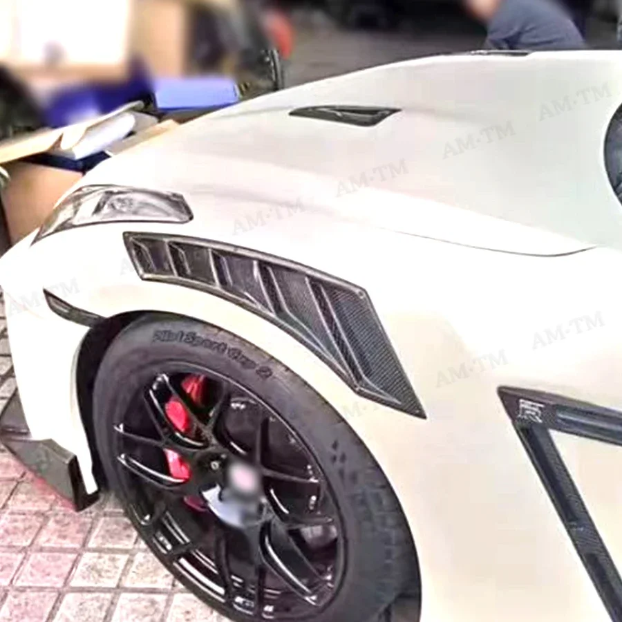 닛산 R35 GTR 350Z 370Z Z33 Z34 니스모 스타일 카본 파이버 펜더 벤트 프론트 펜더 에어 인테이크 덕트 트림 바디 키트