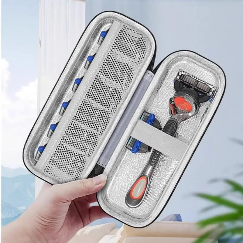 1PC 남성용 면도기 보관 상자 방수 면도기 여행 케이스 메쉬 포켓 면도기 가방 보호 케이스 면도기 지퍼 여행 상자