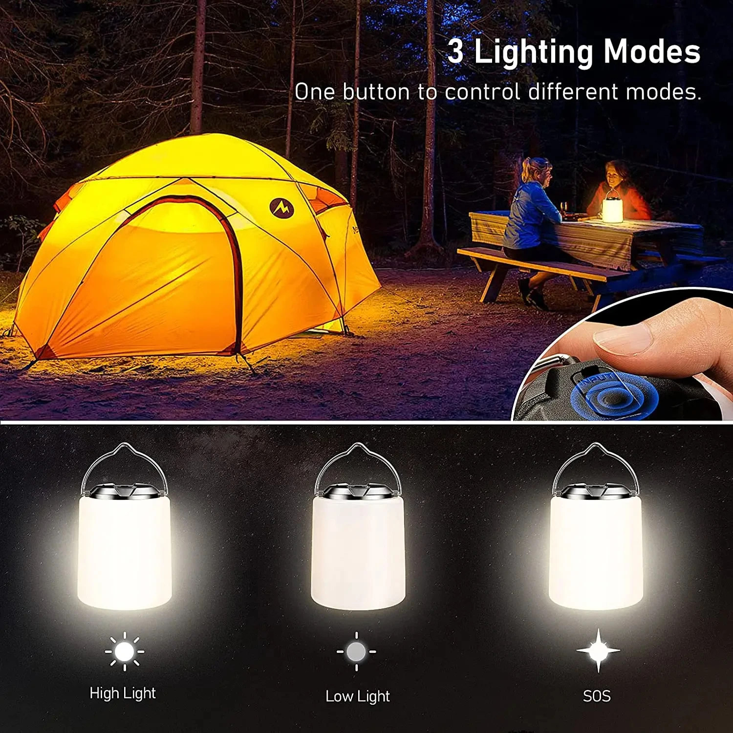 HOMEFISH XF-F02 Plug-in Camping Hand Light Outdoor Super Bright Portable Night Light Emergency Lighting Portable Hand Light,B