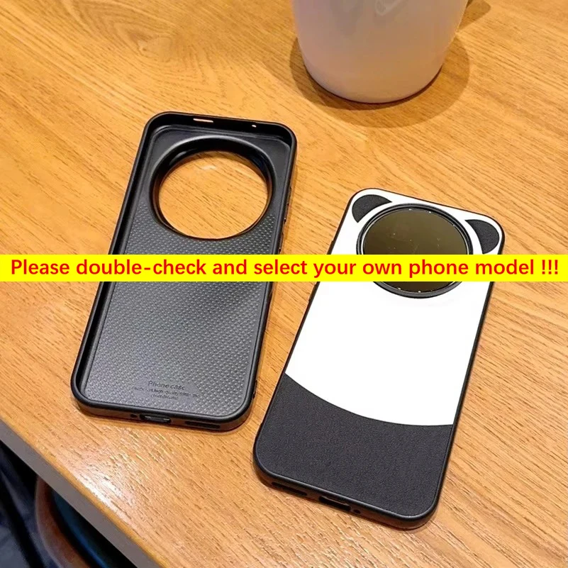 Adorable Panda Ear PU Leather Phone Case with Camera Protection